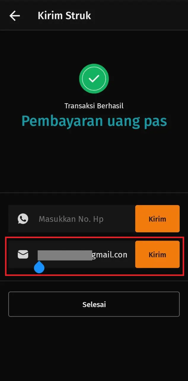 Cara mengirim struk pembayaran